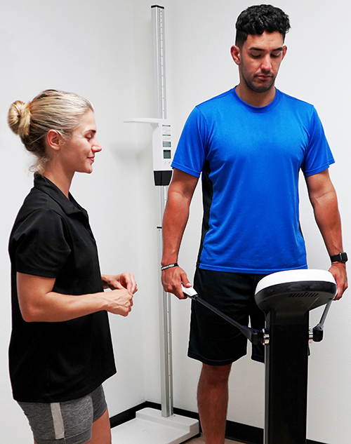 InBody testing with client and trainer