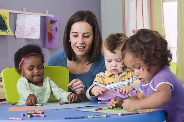 Childcare provider with children