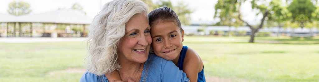 Photo of a girl with her grandmother