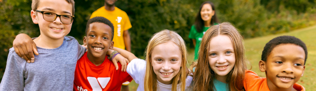 kids lined up smiling