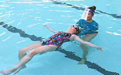 child swimming
