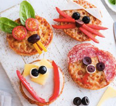 animal face pizzas