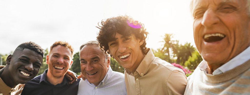 men smiling