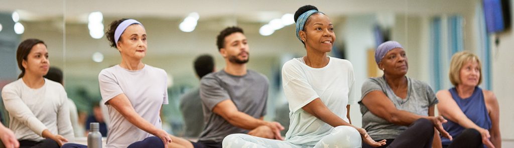 people in an exercise class
