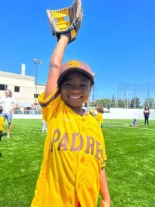 peewee playing baseball