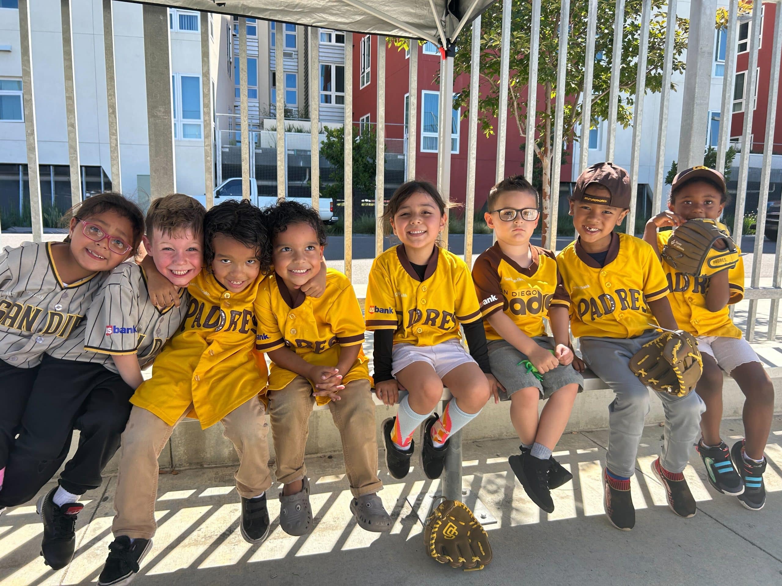 kids on bench