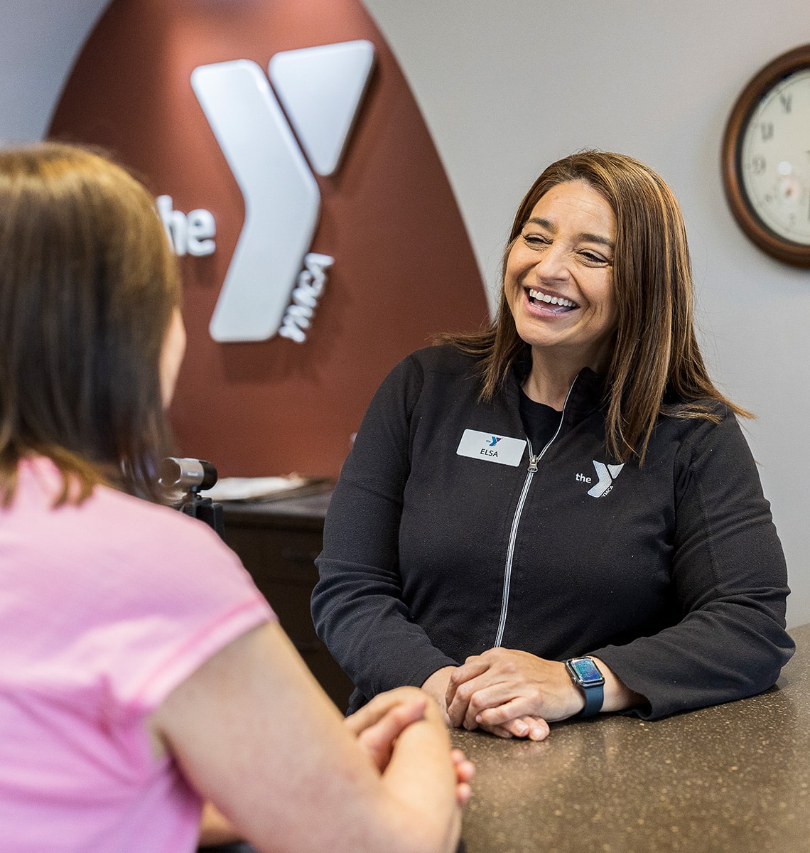 welcome center staff greeting member ecke