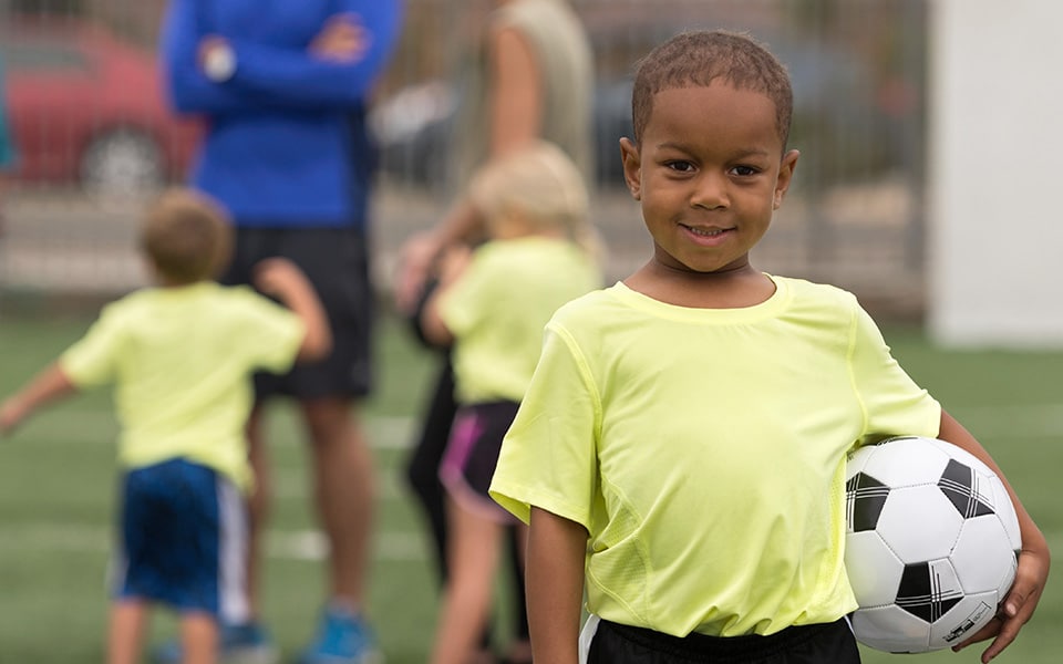 boy with soccer ball