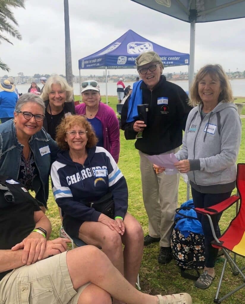 group of older adults at the bay