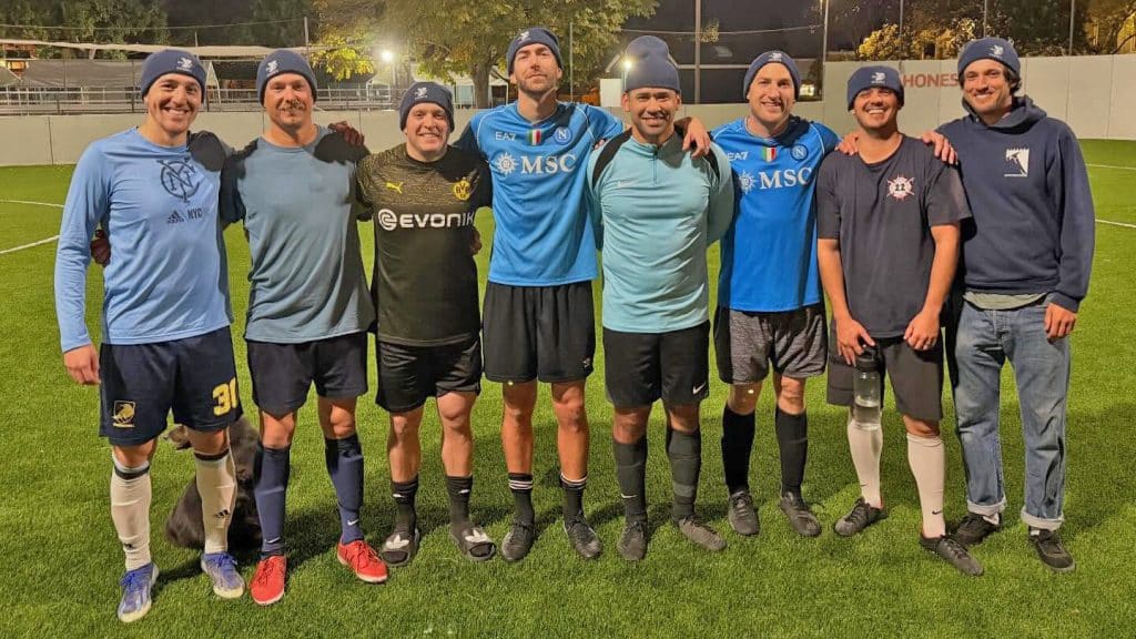 mens soccer team at toby wells