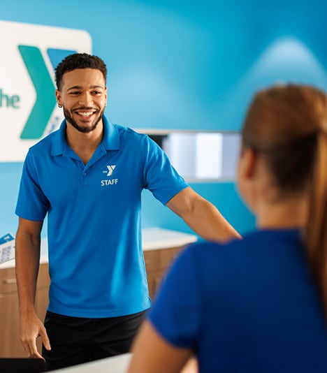 staff person greeting member