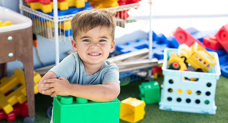 boy in preschool classroom