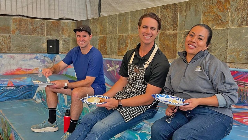 Campbell with others at chili cookoff
